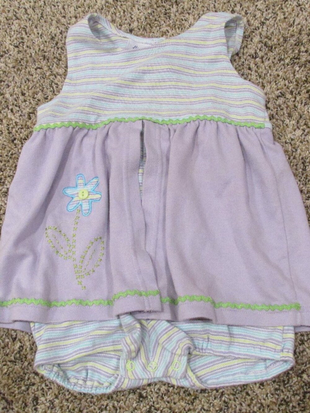 Hearts &‎ Flowers Sleeveless Romper Toddler Girls Size 24M Purple Striped Floral